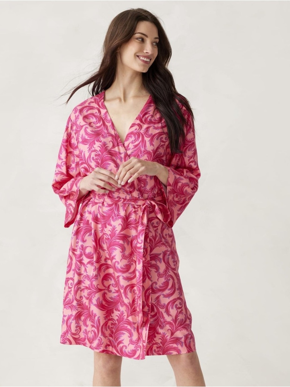 Wicked Woven Robe
Positively Pink & Peach Blossom in Viscose